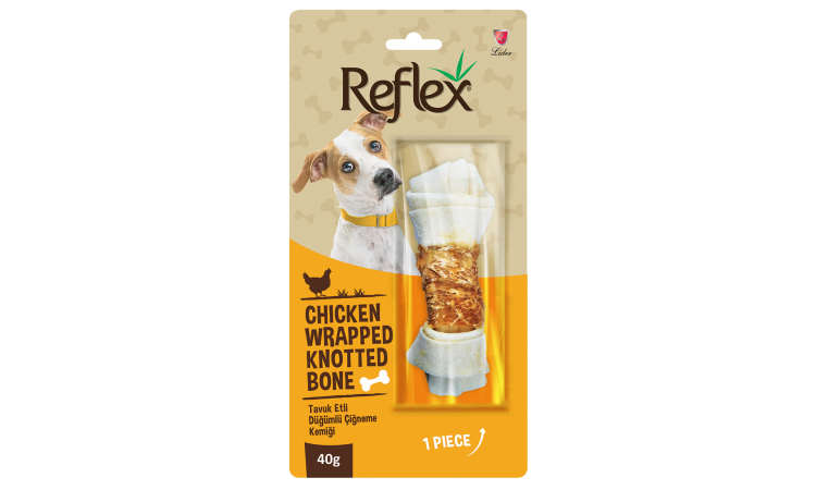 REFLEX TAVUK ETLİ DÜGÜMLÜ KEMİK 40 GR